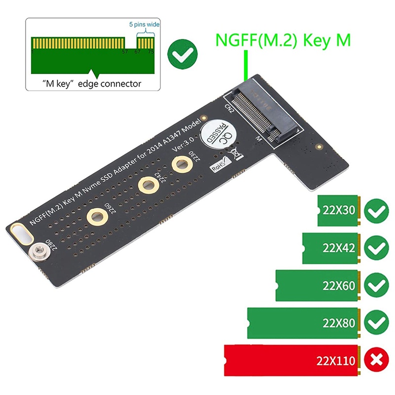 Thẻ Chuyển Đổi Ssd Sang A1347 M.2 Ngff M-Key Nvme N4V | WebRaoVat - webraovat.net.vn