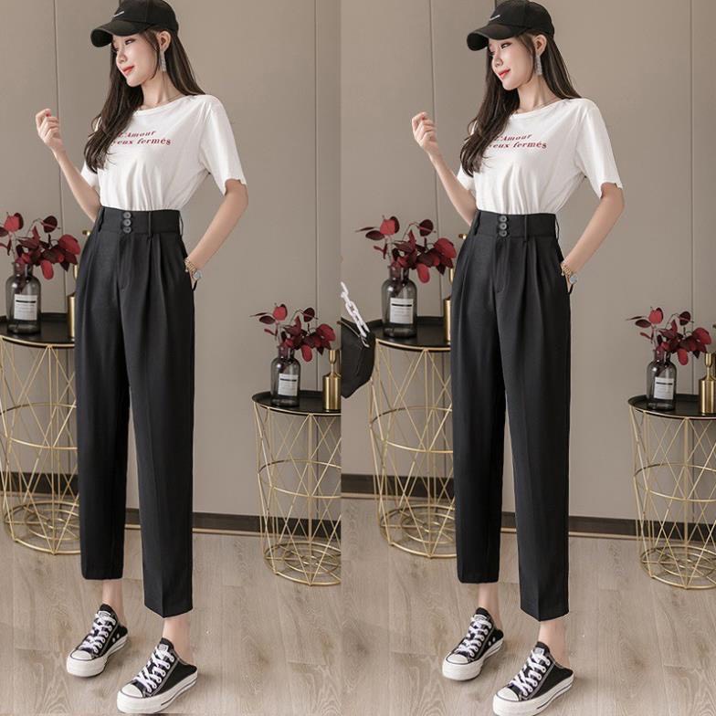 Sale Quần tây công sở BAGGY UMI Co giãn 4 chiều 3 khuy CẠP SIÊU CAO