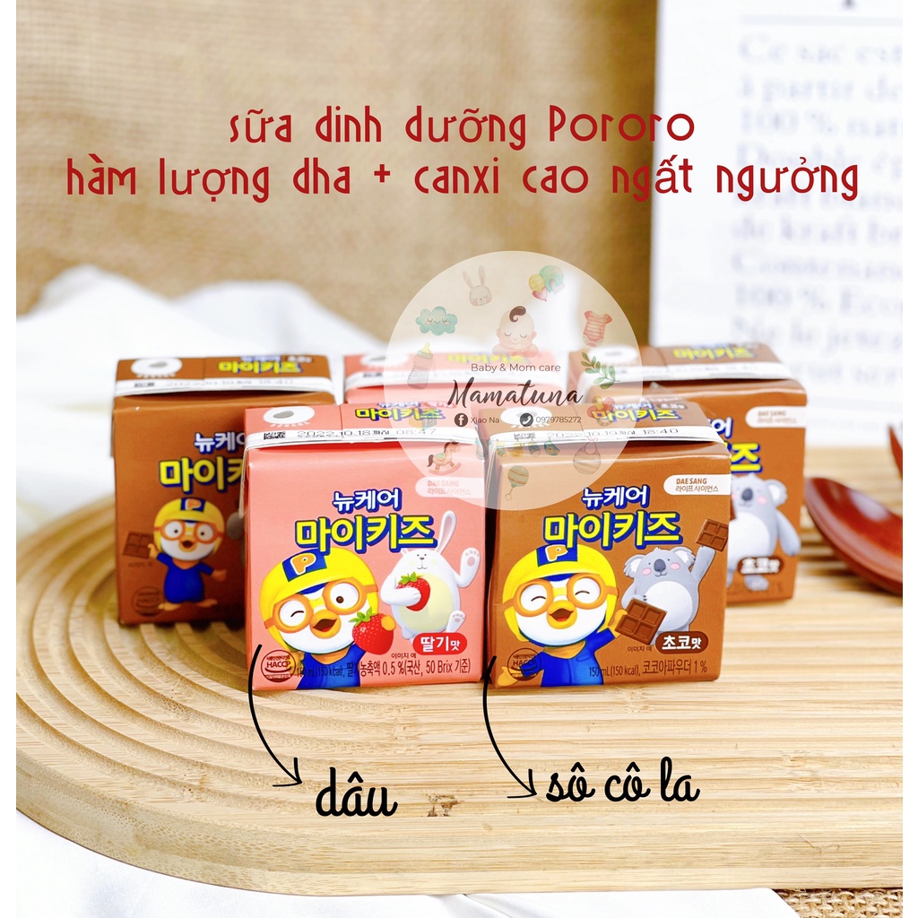 Sữa nước dinh dưỡng My Kids Pororo Hàn Quốc Lốc 6 Hộp 150ml từ 1-11y [Hàng air - Date mới nhất]