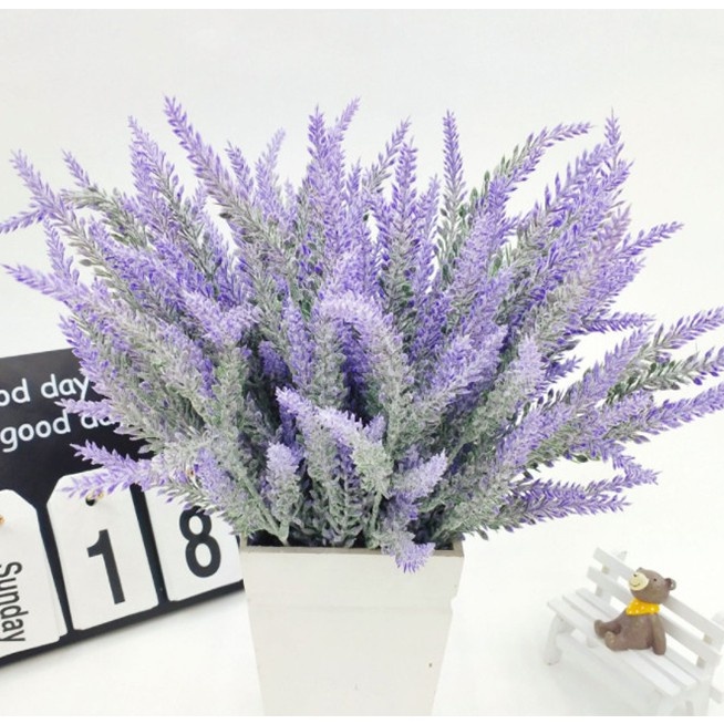Cành Hoa Oải Hương Lavender Giả 5 Nhánh Phủ Nhung [NHIỀU MÀU] - Hoa Giả Lavender Nhân Tạo Cắm Trang Trí Phòng Siêu Xinh