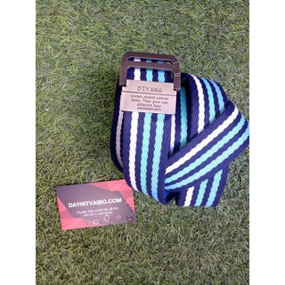 Dây nịt thắt lưng vải canvas khóa đôi dạng gài khóa vòng lặp 2 thanh tròn khóa chữ D