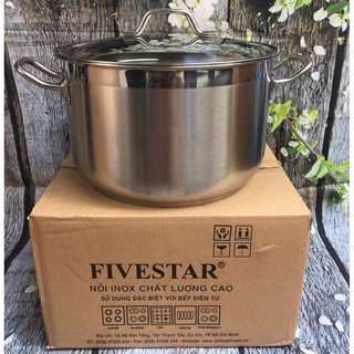 Nồi inox 3 đáy Fivestar 30cm bảo hành 5 năm đun được bếp từ