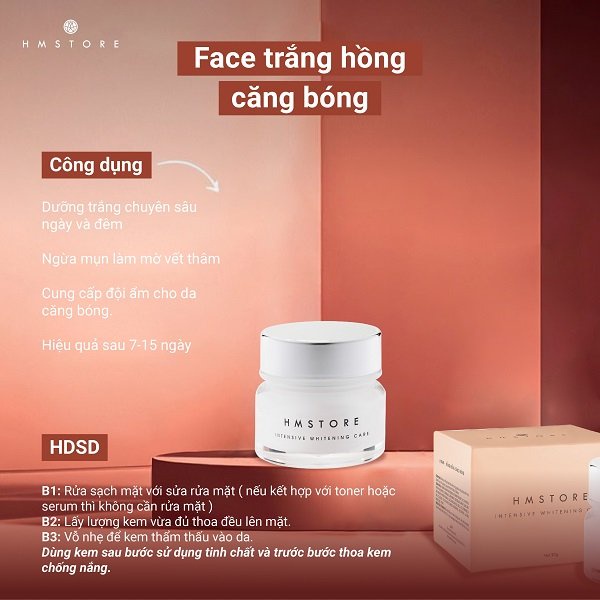 Kem Dưỡng Ẩm Trắng Hồng Căng Bóng HM STORE - [JUSSMY - TRẮNG HỒNG CĂNG BÓNG] 20g