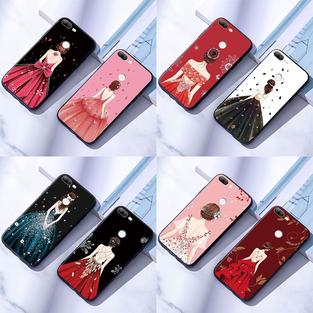 ốp điện thoại mềm Huawei Honor 9 10 Lite 20 Pro Ốp lưng Vỏ silicon Girl Back View