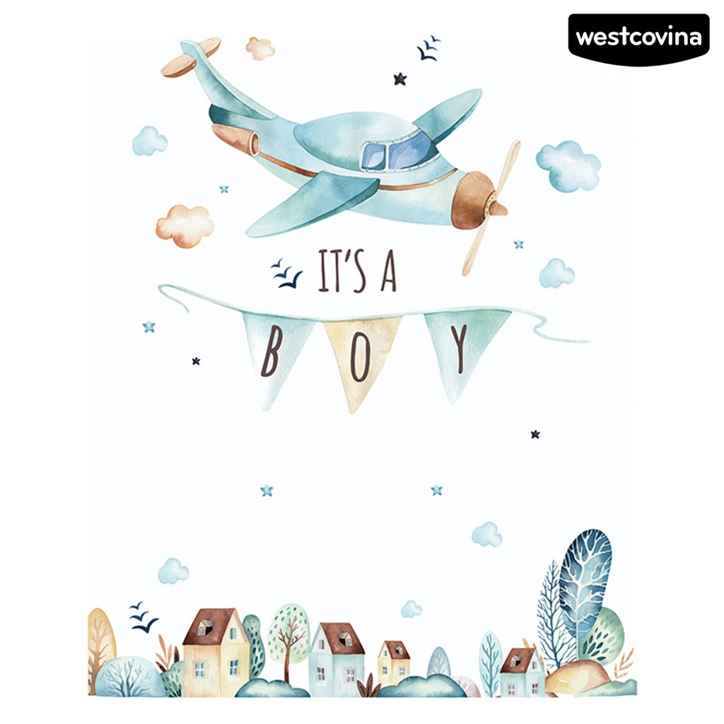 Sticker Dán Tường Hình Máy Bay Cổ Tích