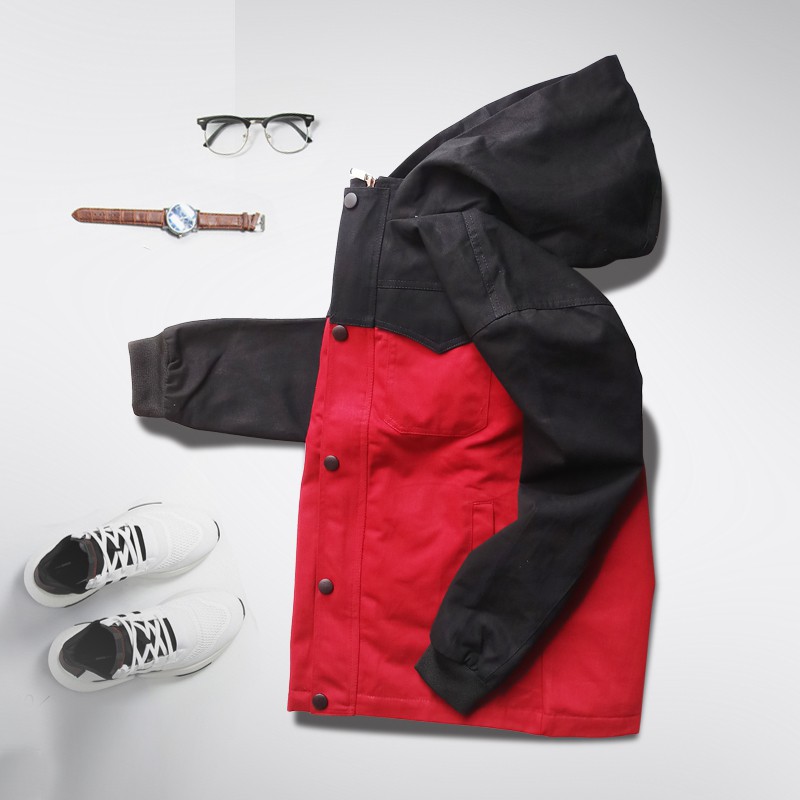 Áo Khoác Kaki Nam Có Nón Phối Màu KATUSCO A2039, Vải Kaki Lót Dù Dày Dặn, Form Suông Dễ Mặc, Size Từ 55-85kg | BigBuy360 - bigbuy360.vn