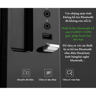 Thiết bị USB thu Bluetooth 4.0 UGREEN US192 30524 (Đen) (cao cấp)