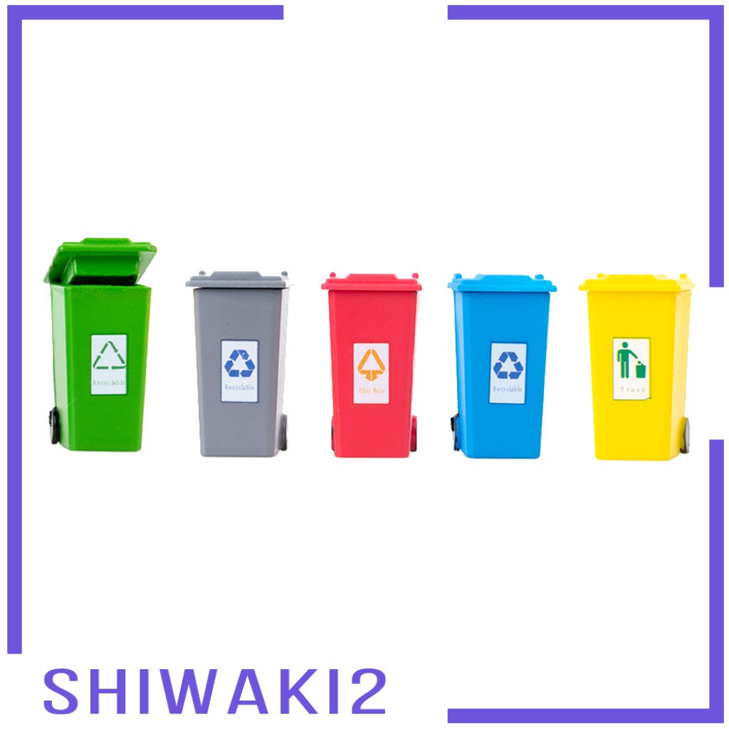 Set 5 Thùng Rác Nhựa 5 Màu Sắc Dễ Thương Cho Bé Shiwaki2