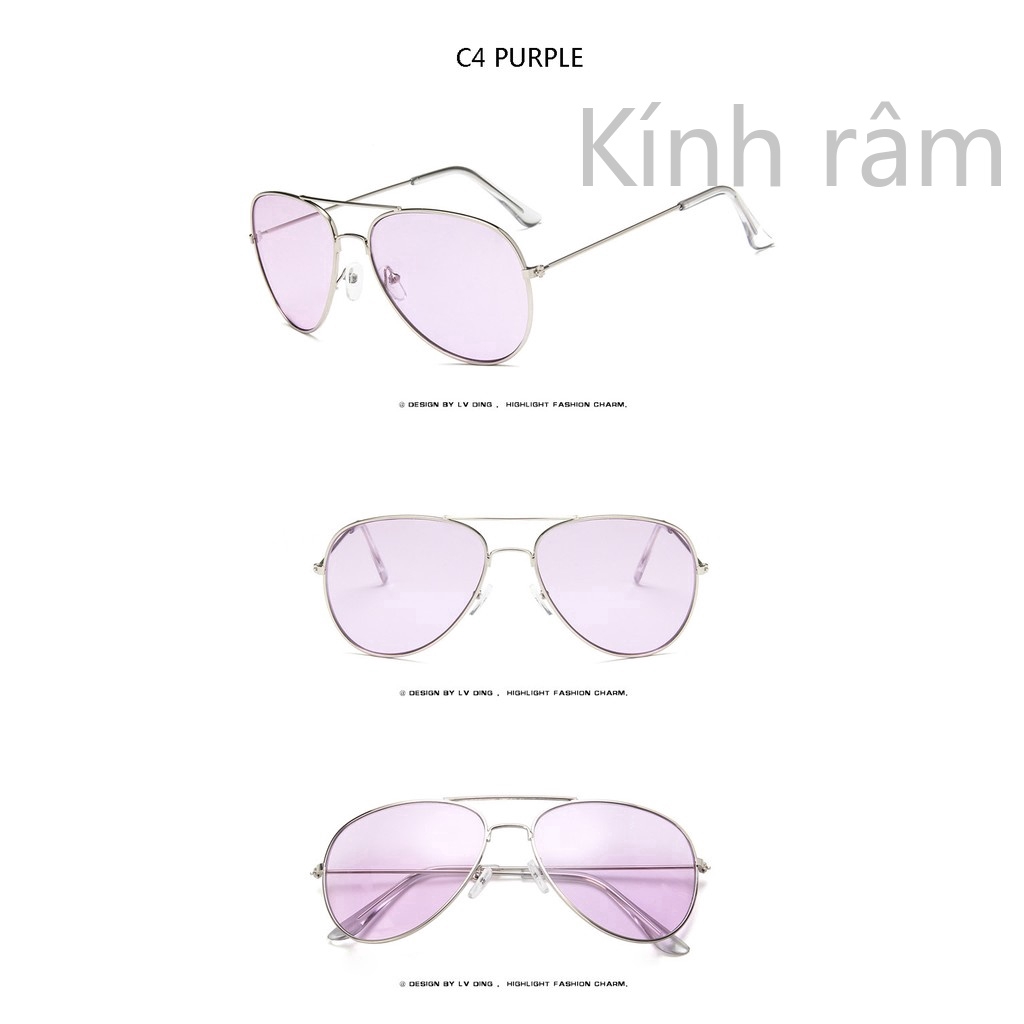 Kính mát 3027 gọng kim loại tròn thời trang cho nữ