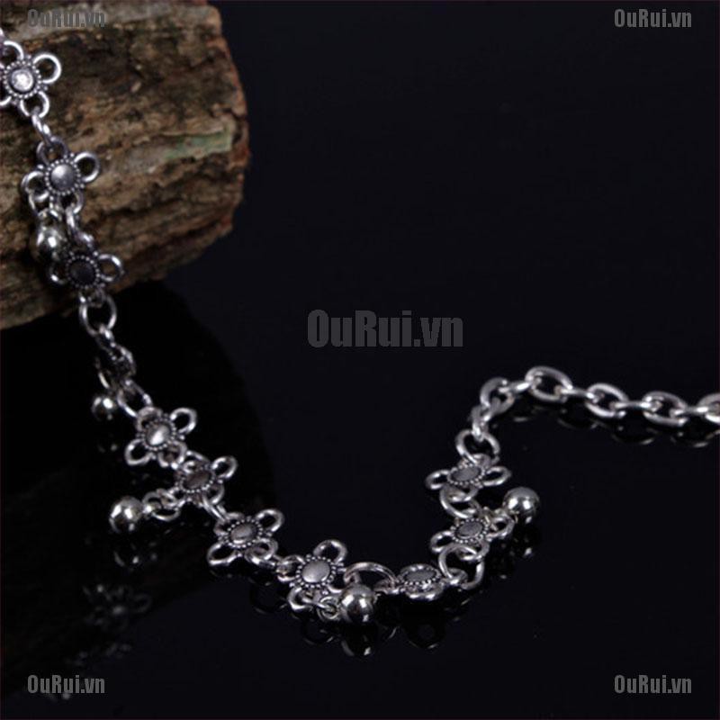 Lắc chân bạc phối chuông thiết kế dễ thương