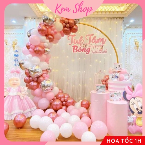 Rèm vải may sẵn Kem Shop trang trí sinh nhật tiệc cưới sự kiện - K185