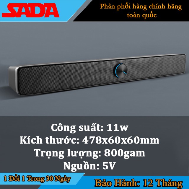 [Chính Hãng] Loa Nghe Nhạc Máy Vi Tính Loa Thanh Gaming Soundbar Để Bàn SADA V-193 Âm Thanh Siêu Trầm