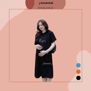 Váy đầm bầu Font phom thoải mái Cotton thấm hút mồ hôi có mở ti