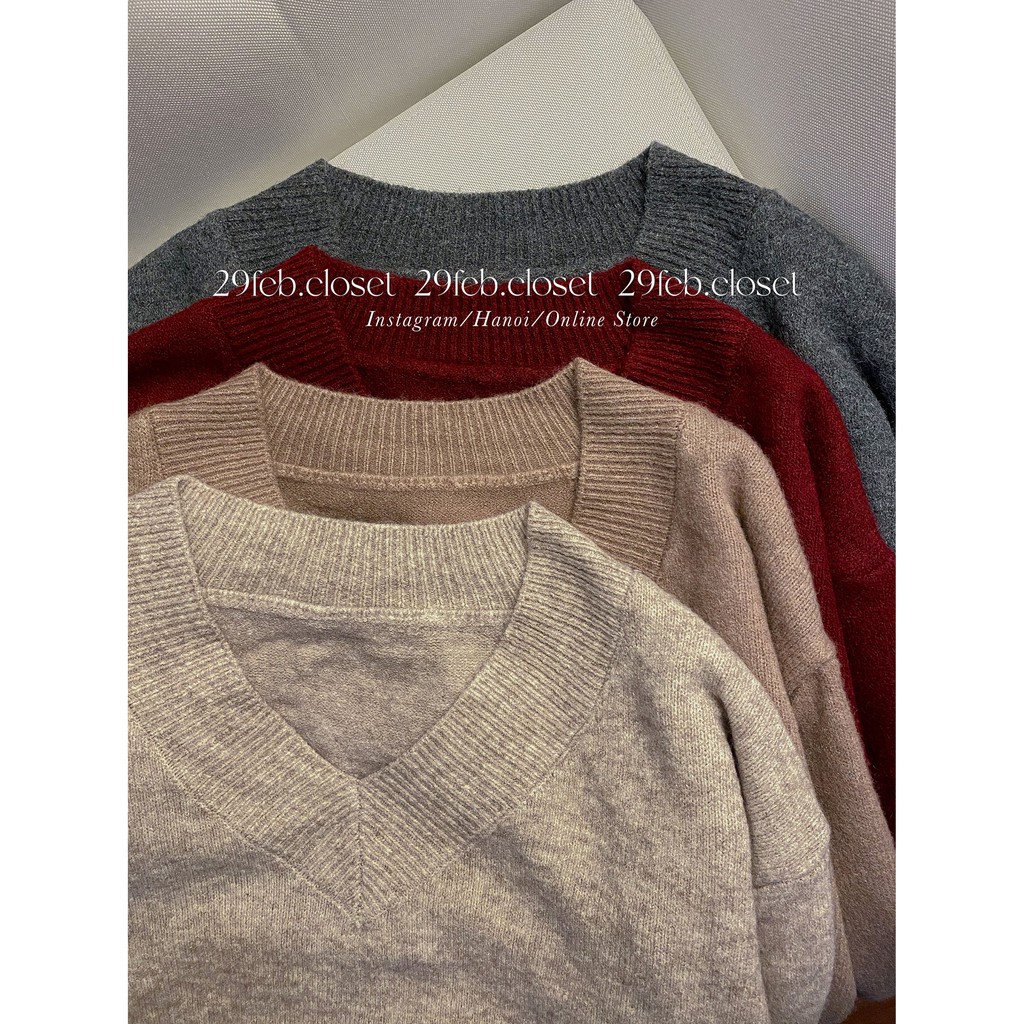 [Ảnh thật/Video] Áo len cổ tim lông thỏ mềm mịn - 29feb.closet | BigBuy360 - bigbuy360.vn