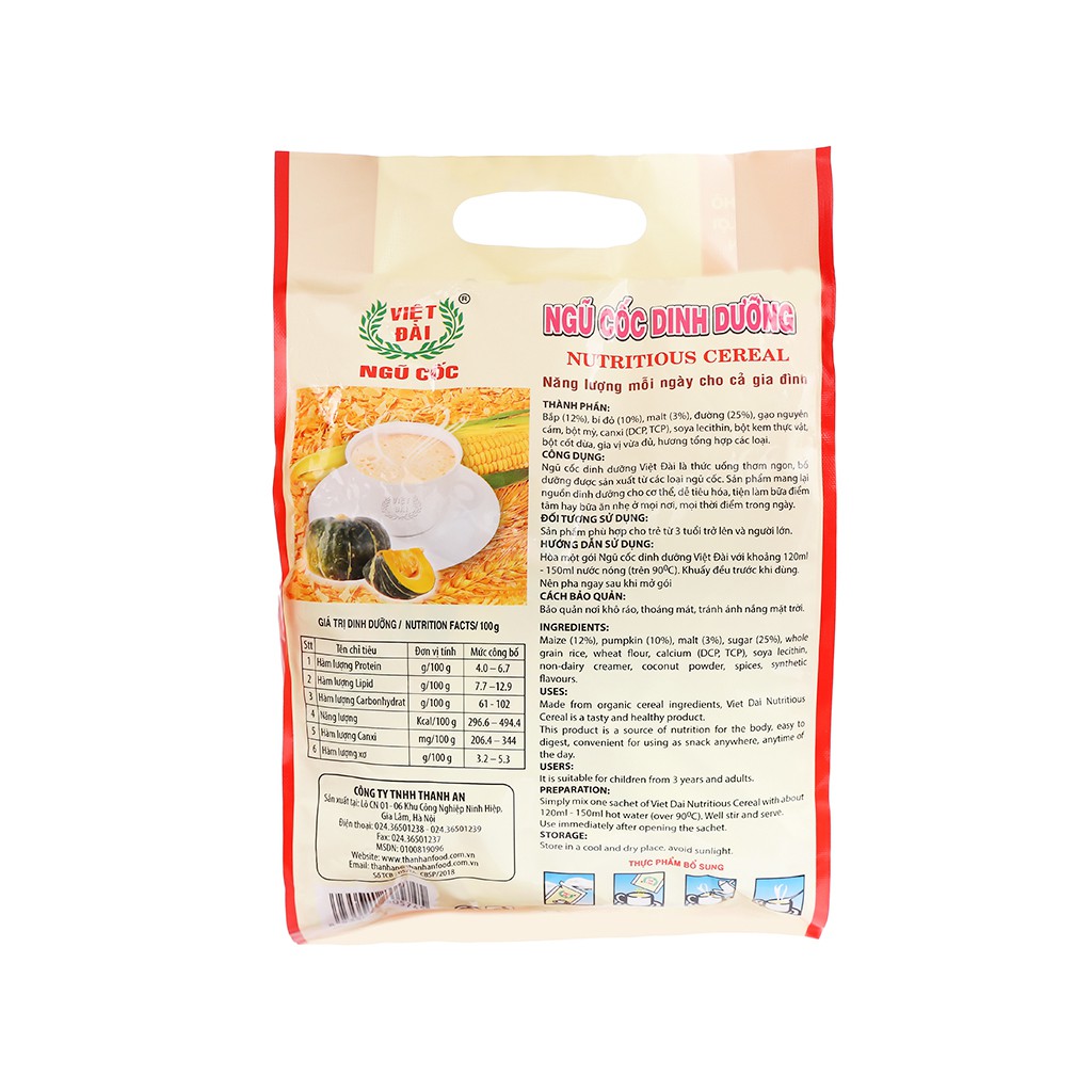 Ngũ cốc dinh dưỡng Việt Đài bịch 375g