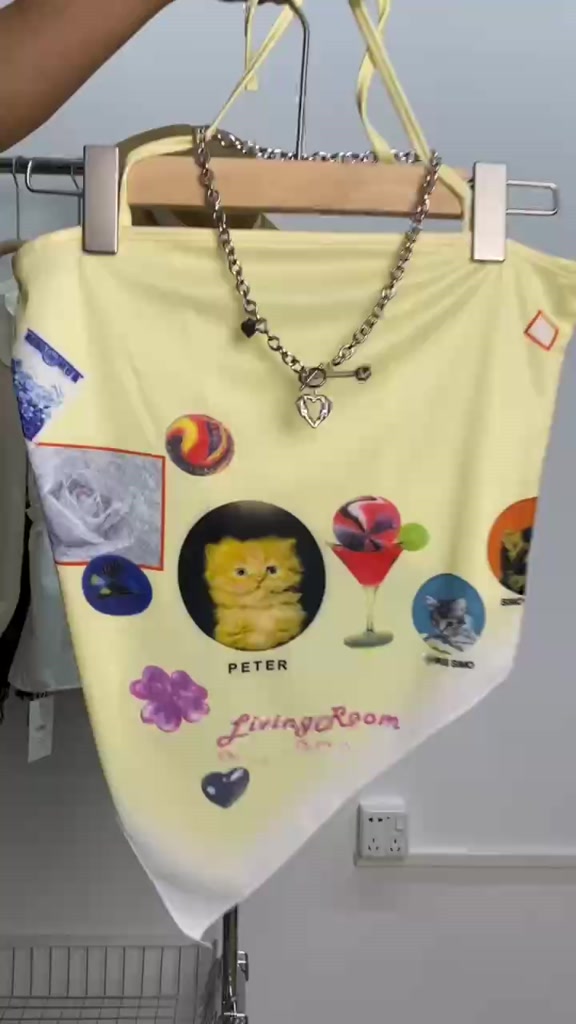 Áo yếm buộc hai dây in họa tiết hoạt hình phong cách Hàn Quốc sành điệu cho nữ | BigBuy360 - bigbuy360.vn