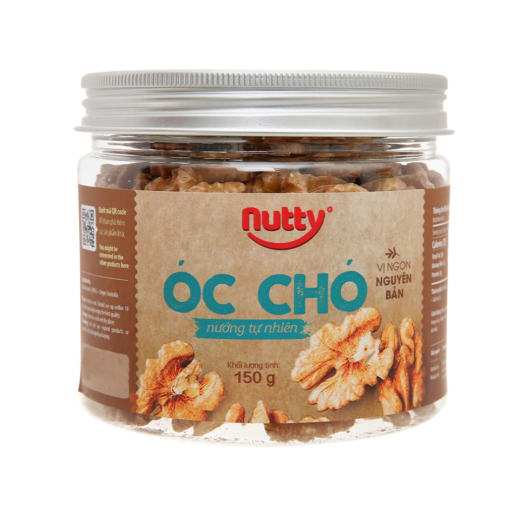 Óc chó nướng tự nhiên Nutty hũ 150g