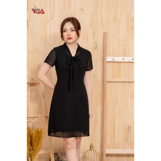 Váy cổ nơ vải voan-62019