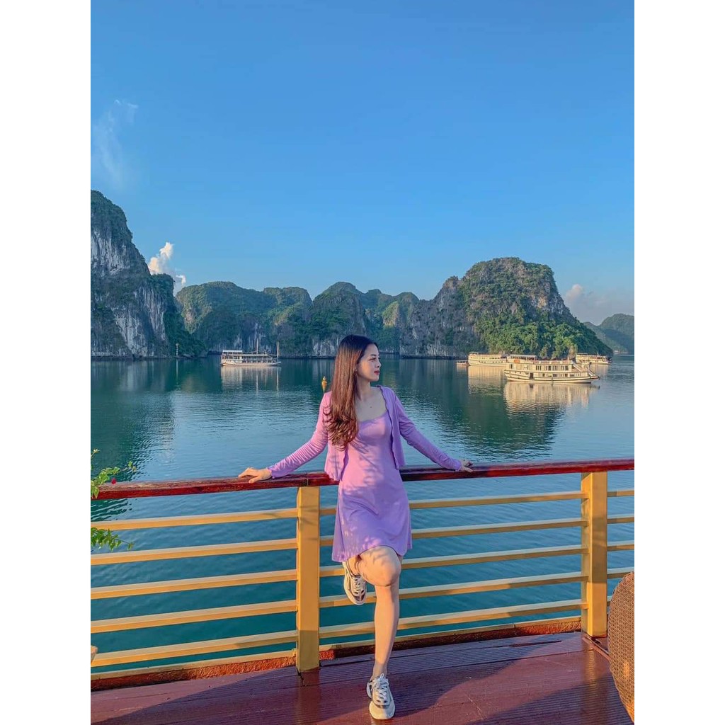 SET VÁY 2 DÂY TRƠN MIX ÁO KHOÁC NGOÀI CARDIGAN - SET 2 MÓN VÁY HAI DÂY BODY + ÁO KHOÁC ÁO CROPTOP CÀI CÚC ĐEN XÁM TÍM HO | BigBuy360 - bigbuy360.vn