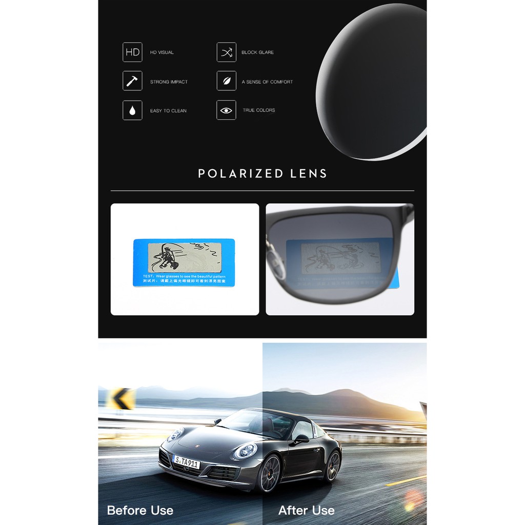 Kính Mát Nam Phân Cực Polarized 2823 - Khung hợp kim | BigBuy360 - bigbuy360.vn