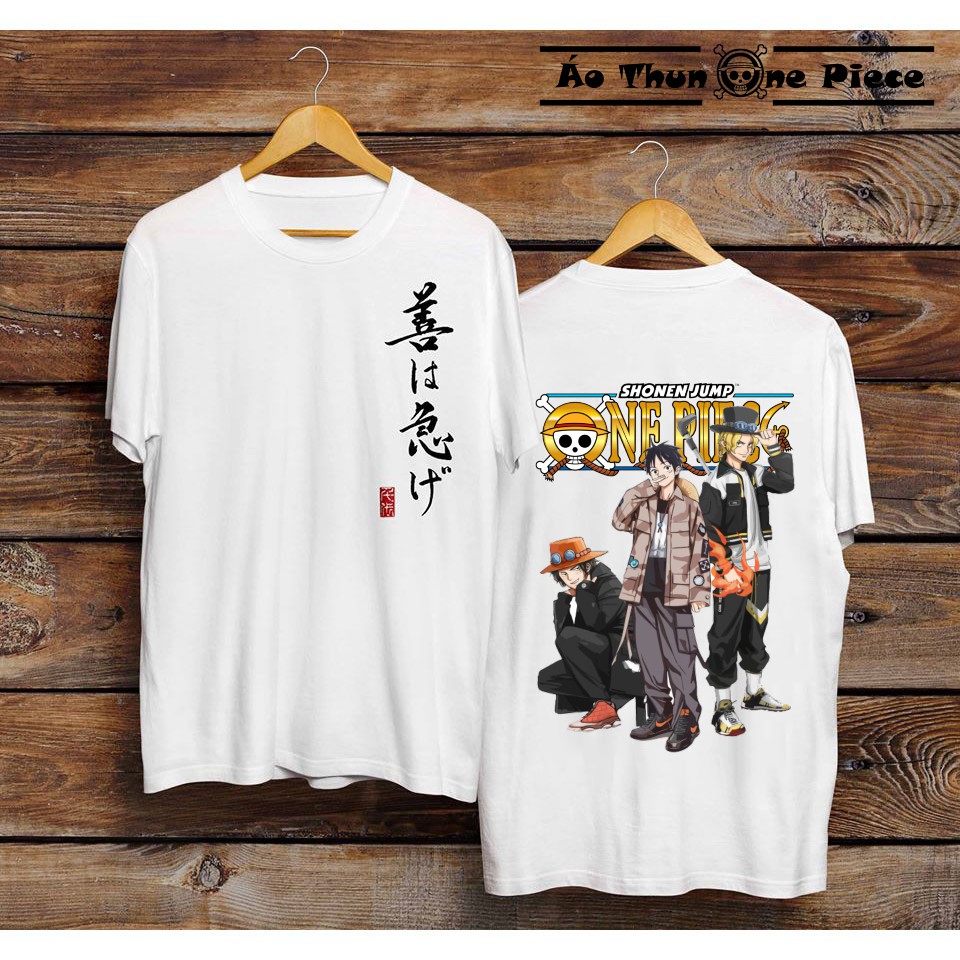 ⚡️FREESHIP⚡️Áo Thun In Hình 3 Anh Em Luffy, Sabo, Ace 2 Mặt Cực Đẹp - Áo Thun One Piece