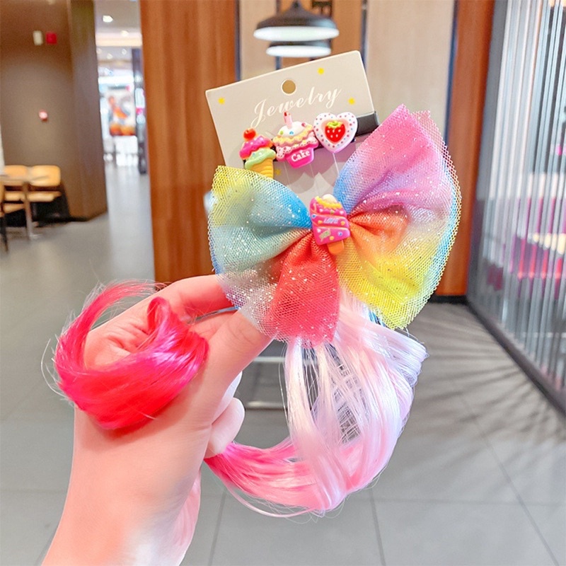 Kẹp pony - Lọn tóc giả sắc màu dễ thương cho bé gái