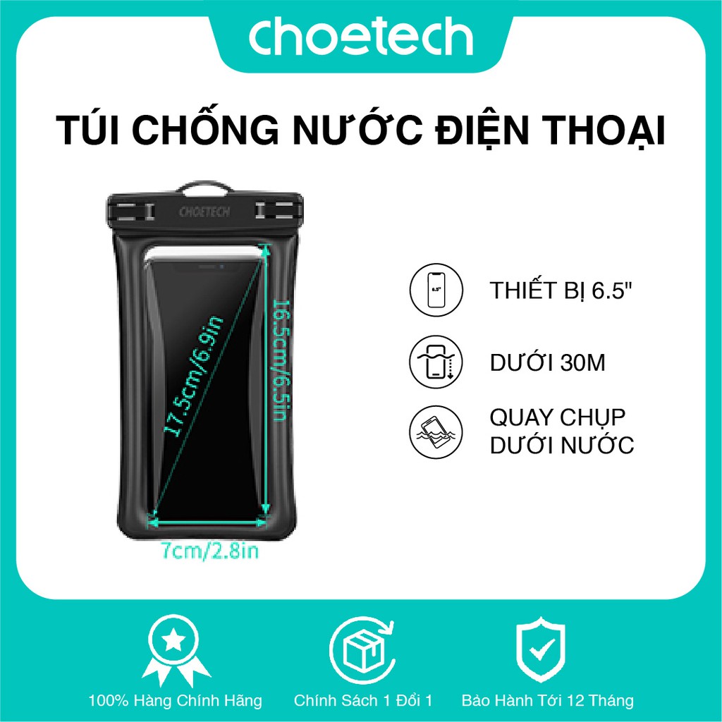 Túi chống nước điện thoại Choetech (WPC035-BK)