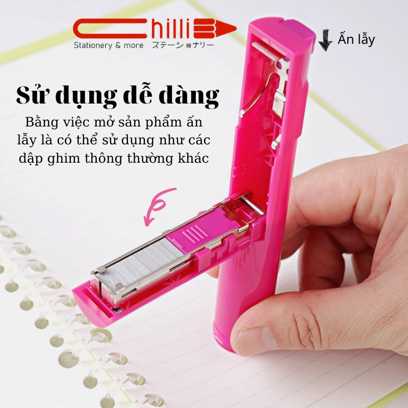 Dập Ghim Sun-Star Nội Địa Nhật Bản Thiết Kế Gấp Gọn, Thông Minh, Tiện Lợi