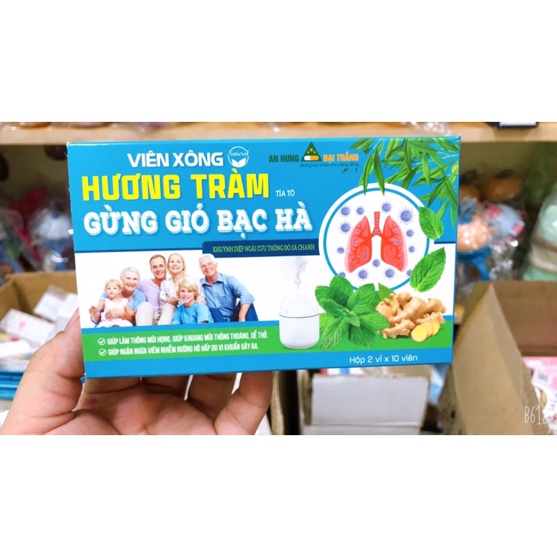 [Hàng sẵn]VIÊN XÔNG HƯƠNG TRÀM , BẠC HÀ, KHUYNH DIỆP, NGẢI CỨU, THÔNG ĐỎ, TÍA TÔ, GỪNG GIÓ