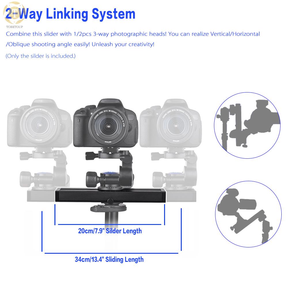 Shipped within 12 hours】 Mini 2-Way Damping Camera Slider Track Video Rail 34cm/13.4" Sliding Length for Canon Nikon Sony DSLR Camcorder for iPhone 7/7plus/6/6plus for Huawei Samsung Smartphone Video Studio Photography Slider [TO]