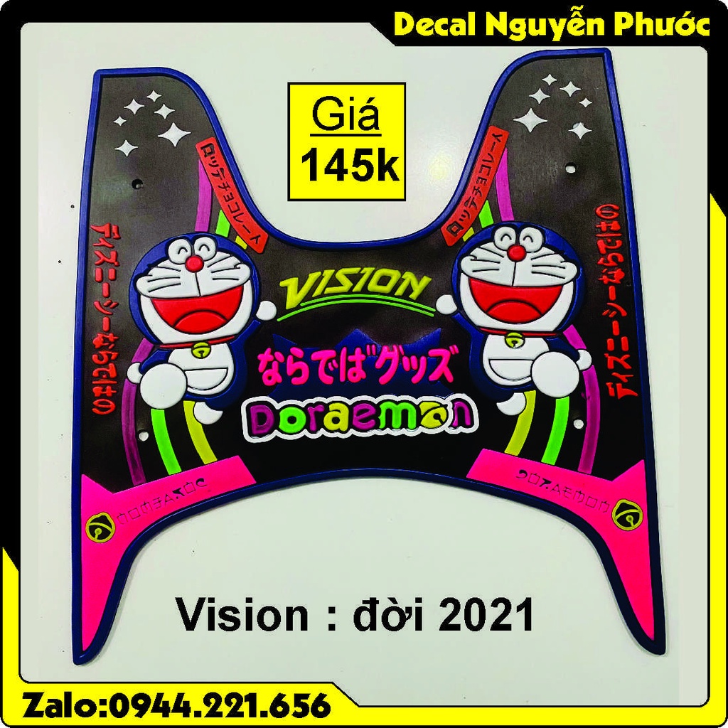 Thảm lót chân Vision 2014-2021 + tặng 1 tờ Sticker (dán xe - dán nón - dán đt đều đc, chống nước)