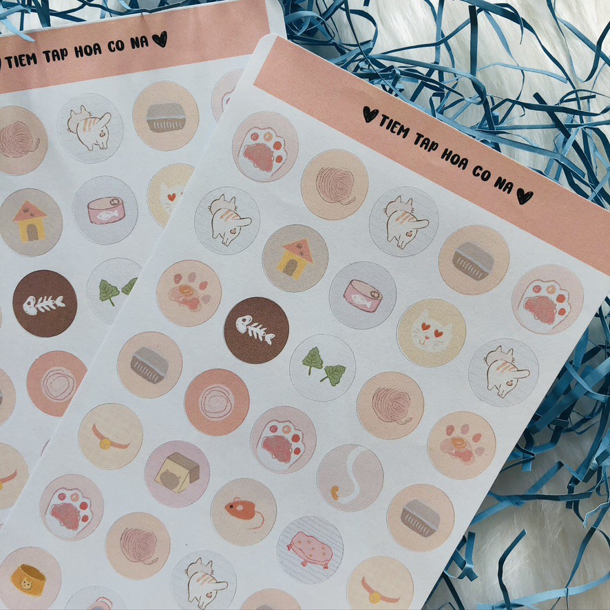 Sticker/decal dán About-Cat, chủ đề mèo/ trang trí sổ,bullet journal,craft book/dán thiệp -tiemtaphoacona