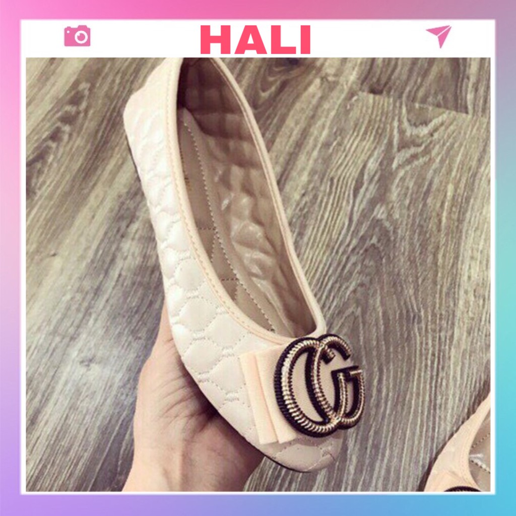 Giày bệt búp bê trần da đính họa tiết GG | BigBuy360 - bigbuy360.vn