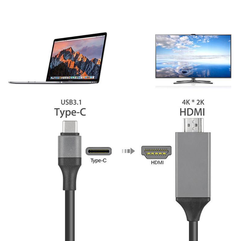 Cáp Chuyển Đổi Usb 3.1 Type C Sang Hdmi Hdtv Hdmi Cho Lenovo Thinkpad X1 2018 Macbook Macbook Pro Samsung S8 S9 Note8