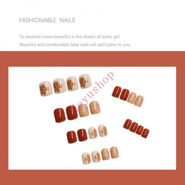 Ye_Set 24 Móng Tay Giả Kèm Keo Dán Dùng Trang Trí Móng Nghệ Thuật
