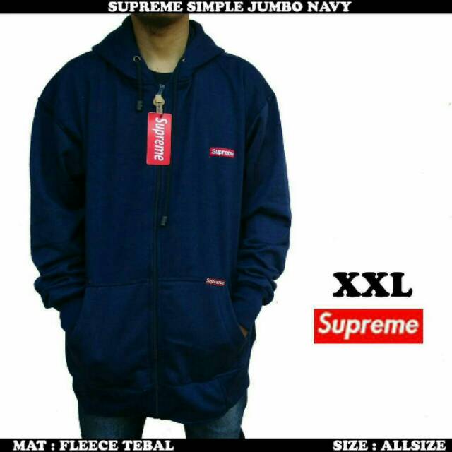 Áo Khoác Có Khóa Kéo Logo Supreme Cỡ Lớn