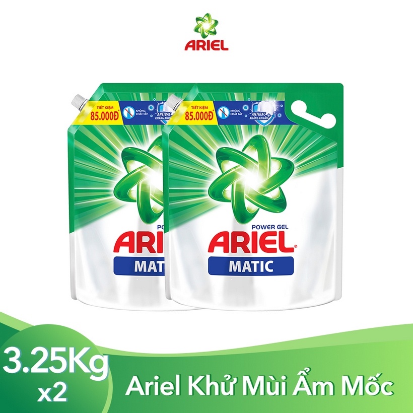 Combo 2 Nước Giặt Ariel Matic Đậm Đặc (3.6Kg/ Túi)