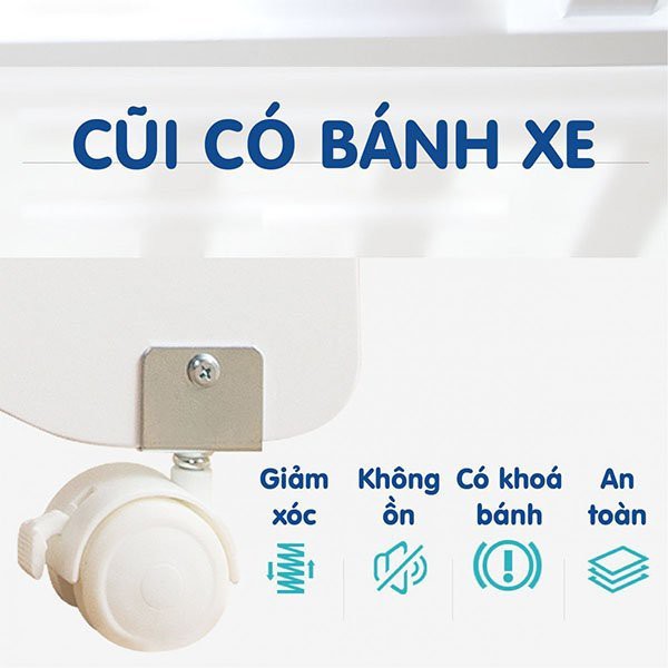 Nôi cũi gỗ cho bé CAYABE Umoo màu gỗ hạ thành hình chú tuần lộc đáng yêu