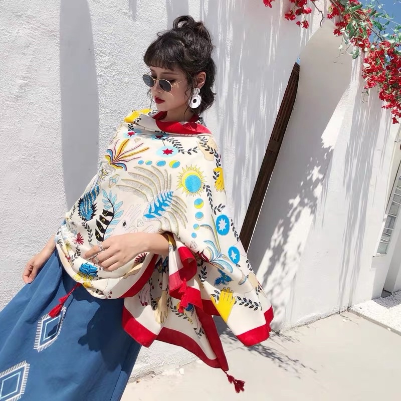 [Hàng Loại 1] Khăn Du Lịch Đi Biển Hoạ Tiết Phong Cách Boho Hoang Dã