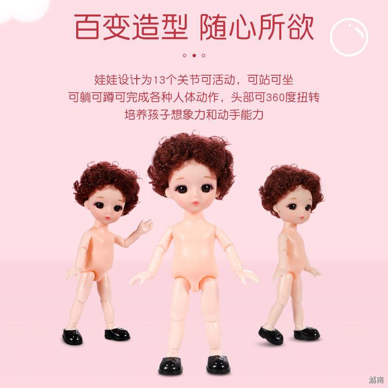 ❦✶☃17cm CM Bộ búp bê Barbie nhỏ tinh tế, bé gái, trẻ em, công chúa, em bé, đồ chơi BJD dễ thương