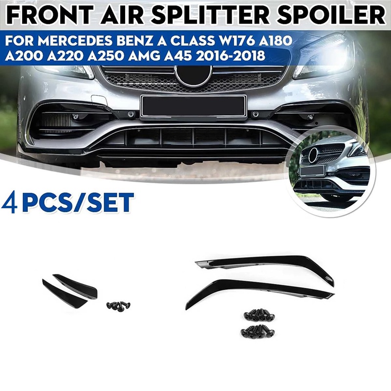 Bộ 4 Cản Trước Cho Đèn Sương Mù Xe Mercedes Benz a Class W176 A180 A200 A220 A250 AMG A45 2016-2018