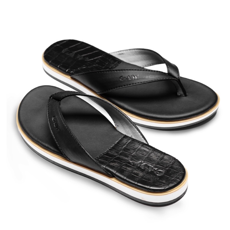Dép xỏ ngón da bò thương hiệu GAW 9216Đ