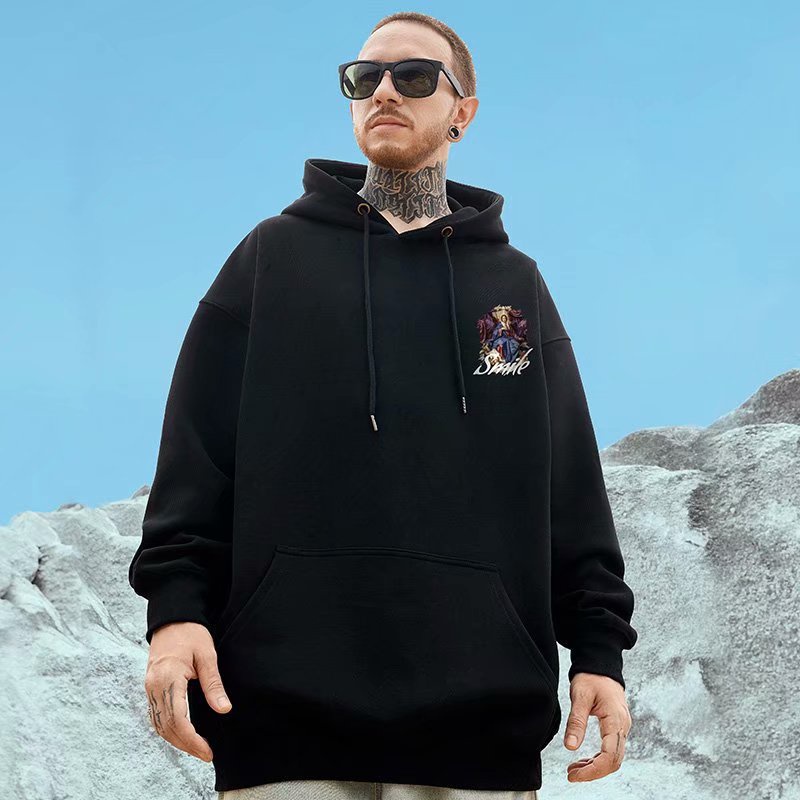 Áo hoodie dáng rộng phong cách hip hop thời trang mùa thu cho nam size M-8XL