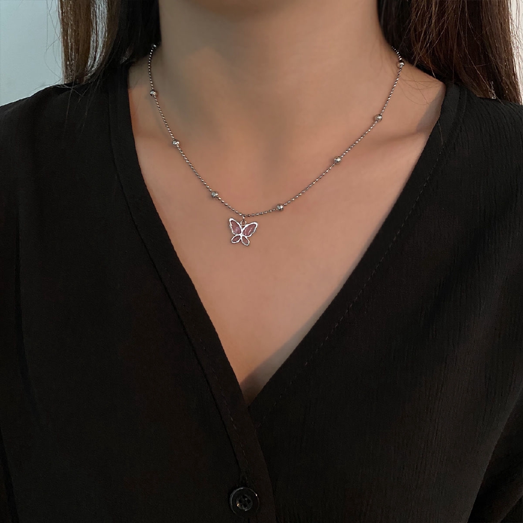 Dây chuyền mặt hình bướm nhiều màu thời trang cổ điển