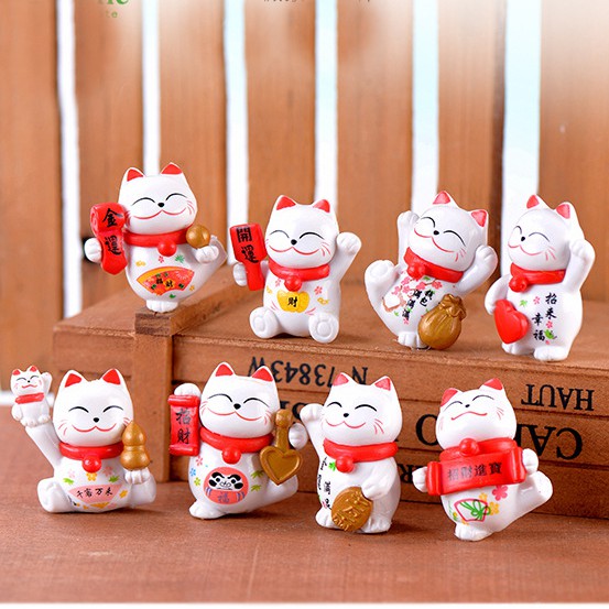 Mô Hình Mèo Thần Tài may mắn - Dùng Để Trang Trí Vi Tiểu Cảnh - Đơn Giản Chân Thật Giá Rẻ Bất Ngờ