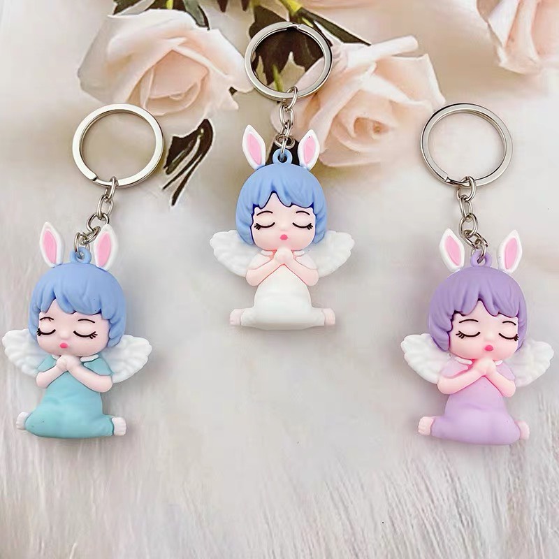 Móc khoá thiên thần cute hoạt hình dễ thương kèm dây treo