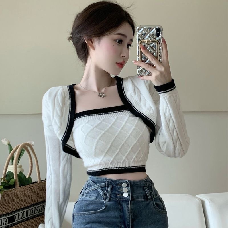 (ORDER)SET ÁO CARDIGAN LEN MIX ÁO ỐNG SIÊU XINH PHONG CÁCH HÀN QUỐC
