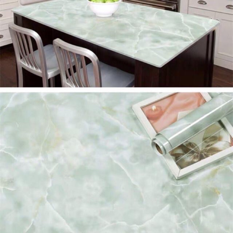 Decal giả đá đủ mầu 3D chất dày bóng keo sẵn khổ 60cm cuộn 5mét