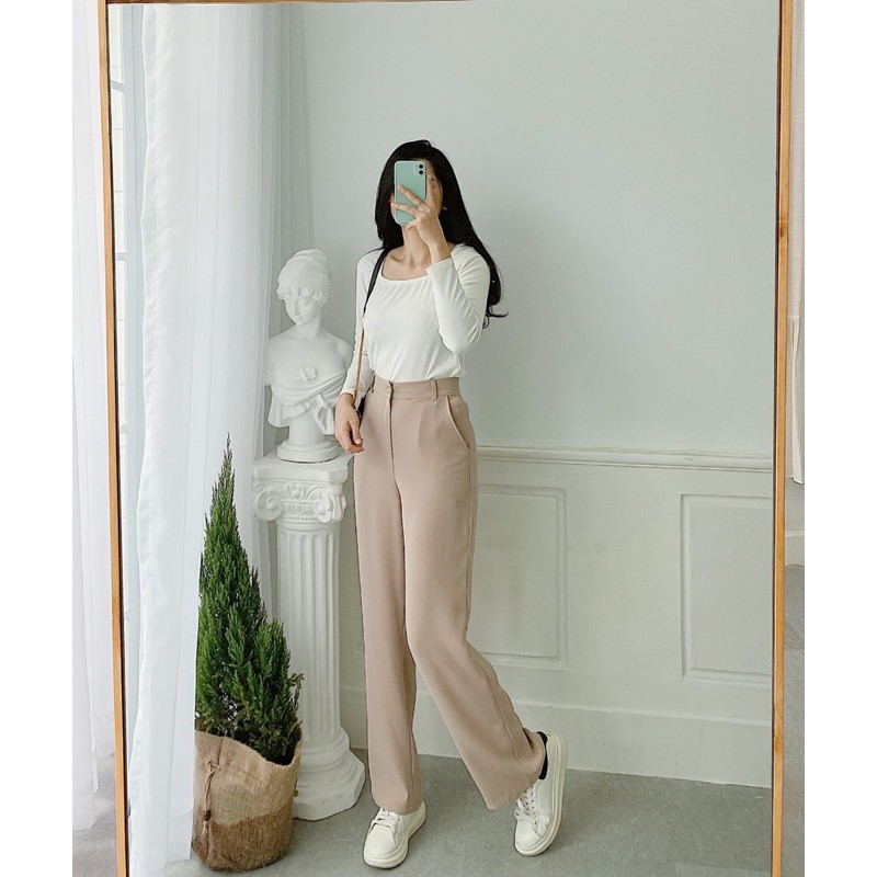 Culottes Pants ( Quần ống suông cạp cao) Dài 100cm