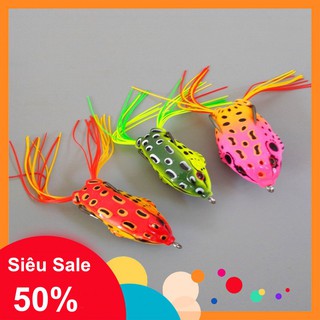 Mồi giả nhái hơi 2 lưỡi câu cá lóc